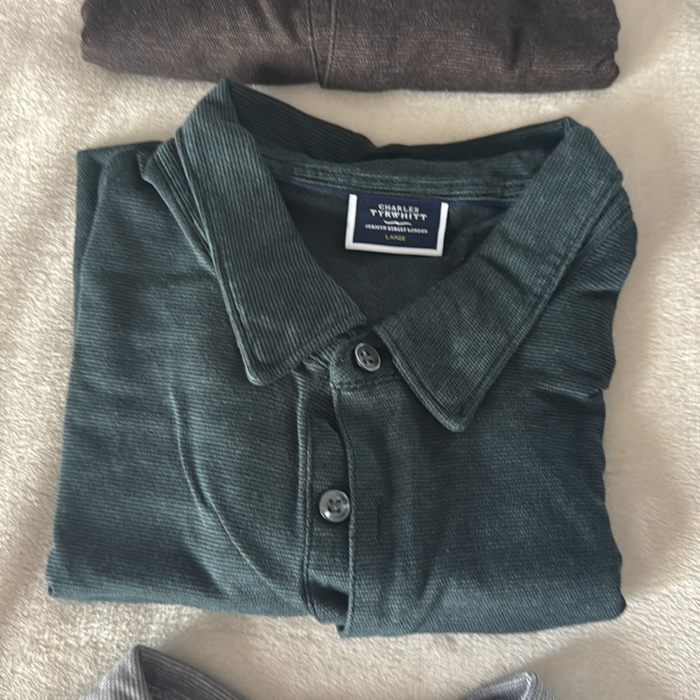 Charles Tyrwhitt SS Polos Button Down and Zip Up Shirts Brown, Blue, Gray, Green - Picture 4 of 7